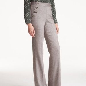 NWOT‎ LL Bean High waisted wide leg Wool Pants